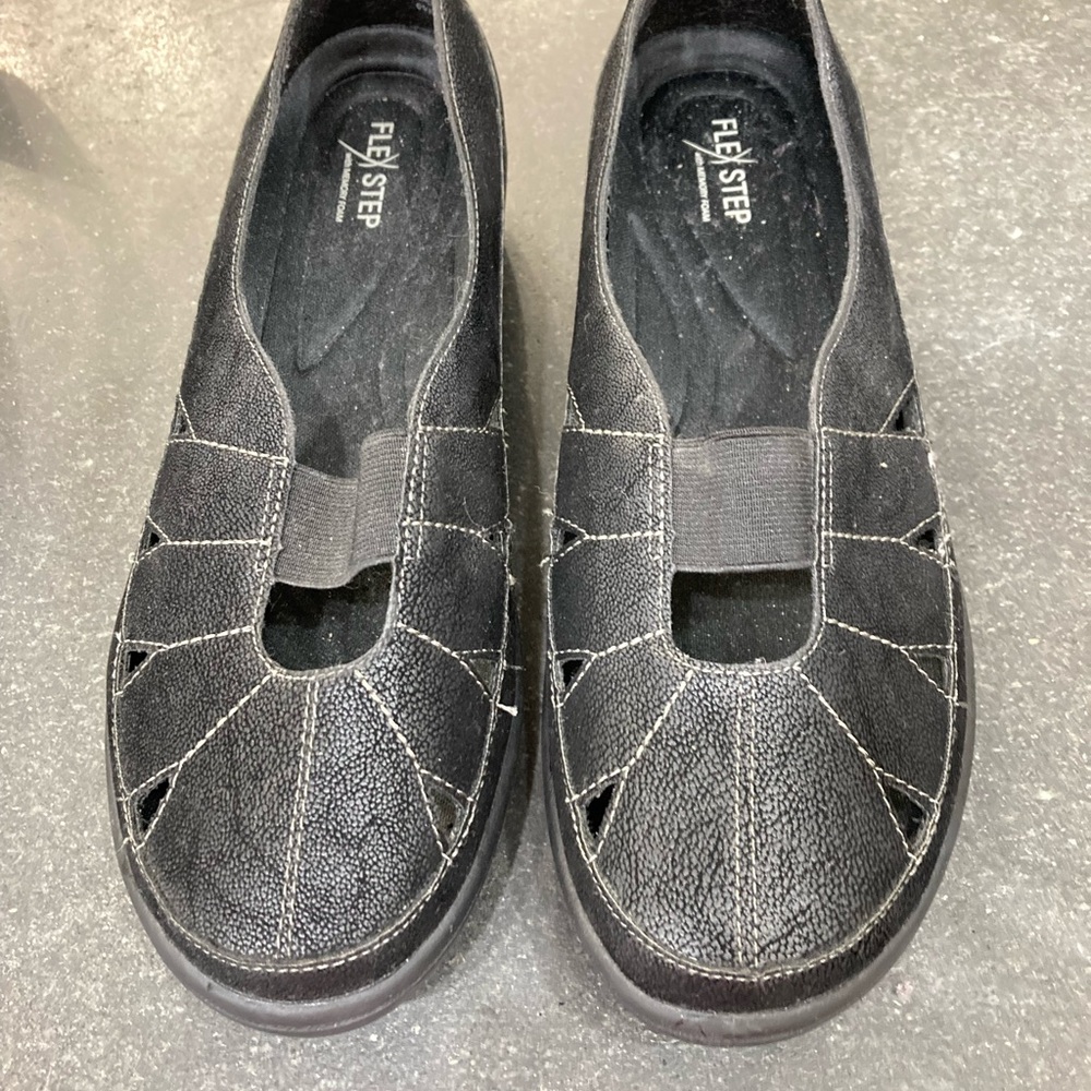 Flex Step Black Slip-On Shoes